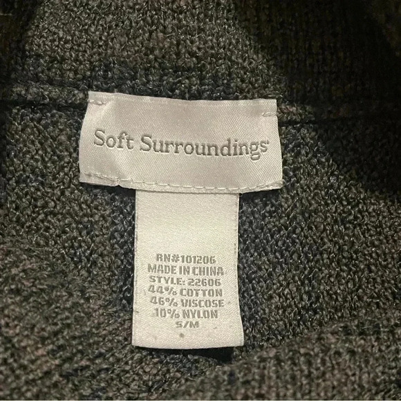 Soft Surroundings cowl neck tunic marled charcoal gray small patch pockets - Picture 11 of 12